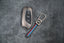 Metal Alloy Key Fob Cover Case with Keychain (Gunmetal) - 3-Button Remote Shell