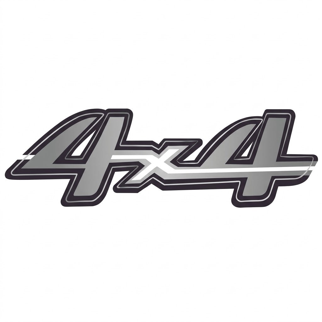 Universal "4X4" Modern Silver & Black Graphic Vinyl Decal Sticker Set (Pair)