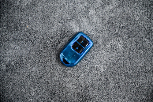 Metallic TPU Smart Car Key Fob Cover Case (2-Button, Glossy Blue)