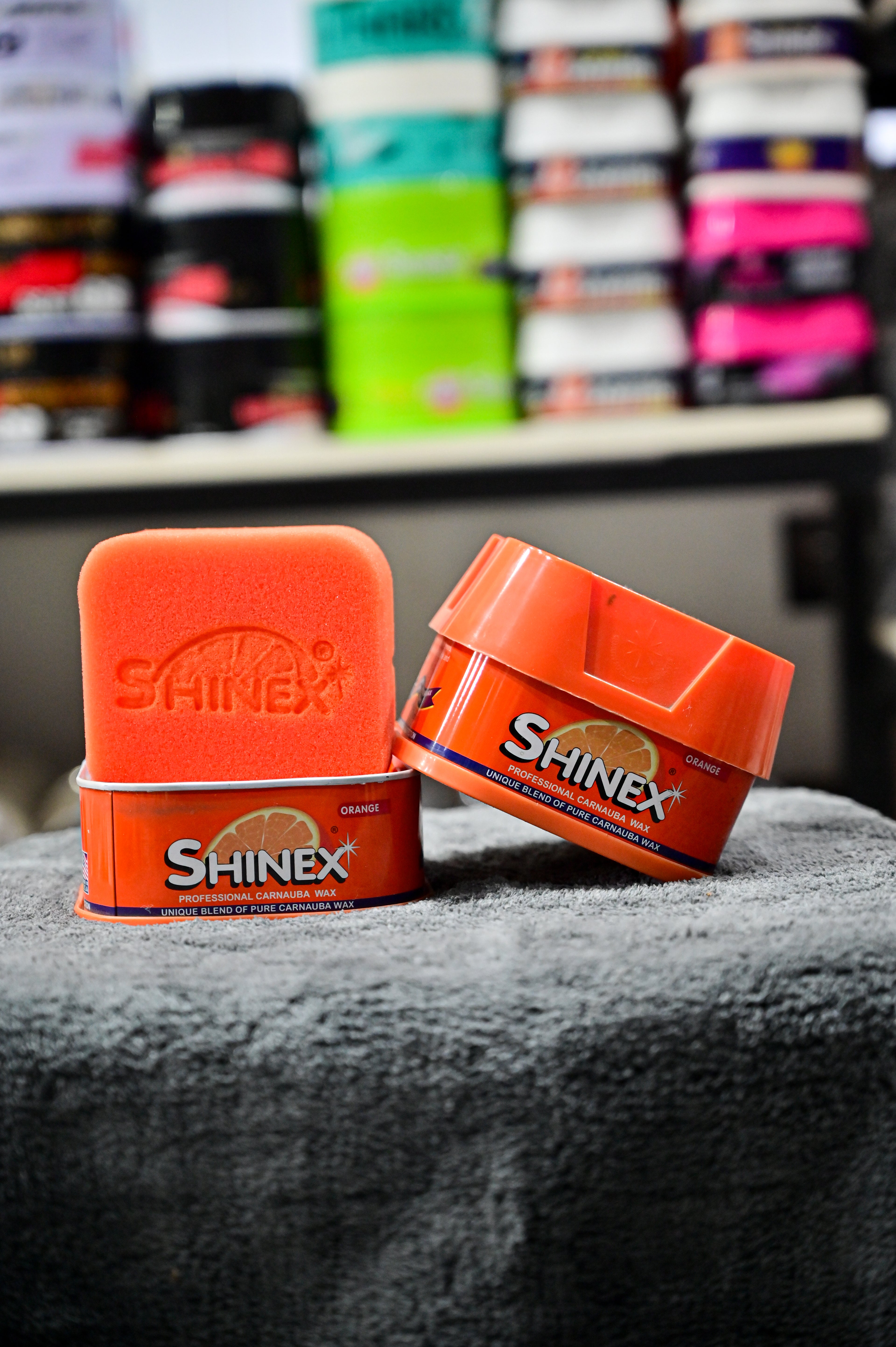 Shinex Orange Professional Carnauba Wax - Pure Blend Hard Wax with Applicator