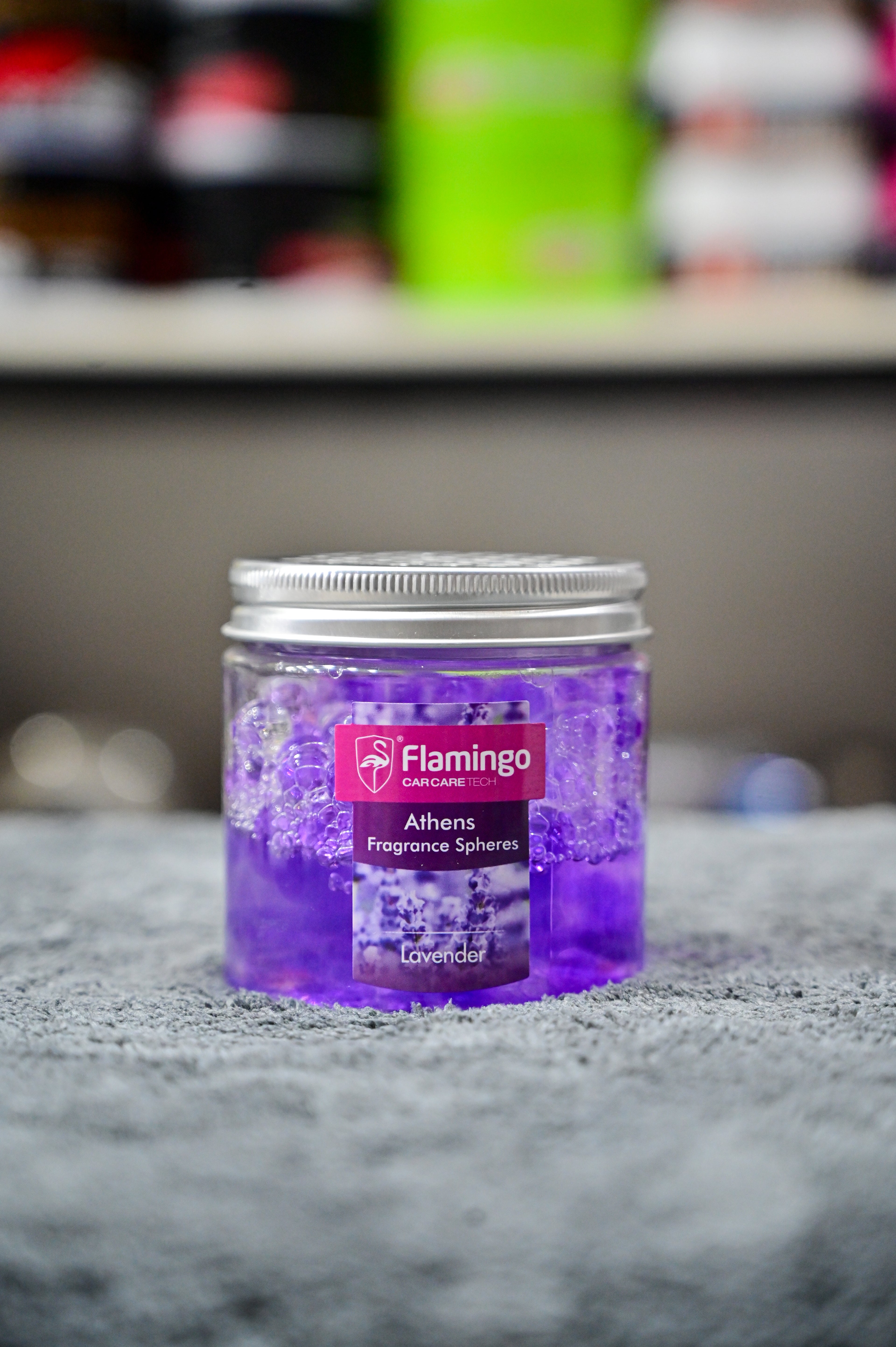 Flamingo Athens Fragrance Spheres (Lavender Scent) - Car Gel Air Freshener Jar
