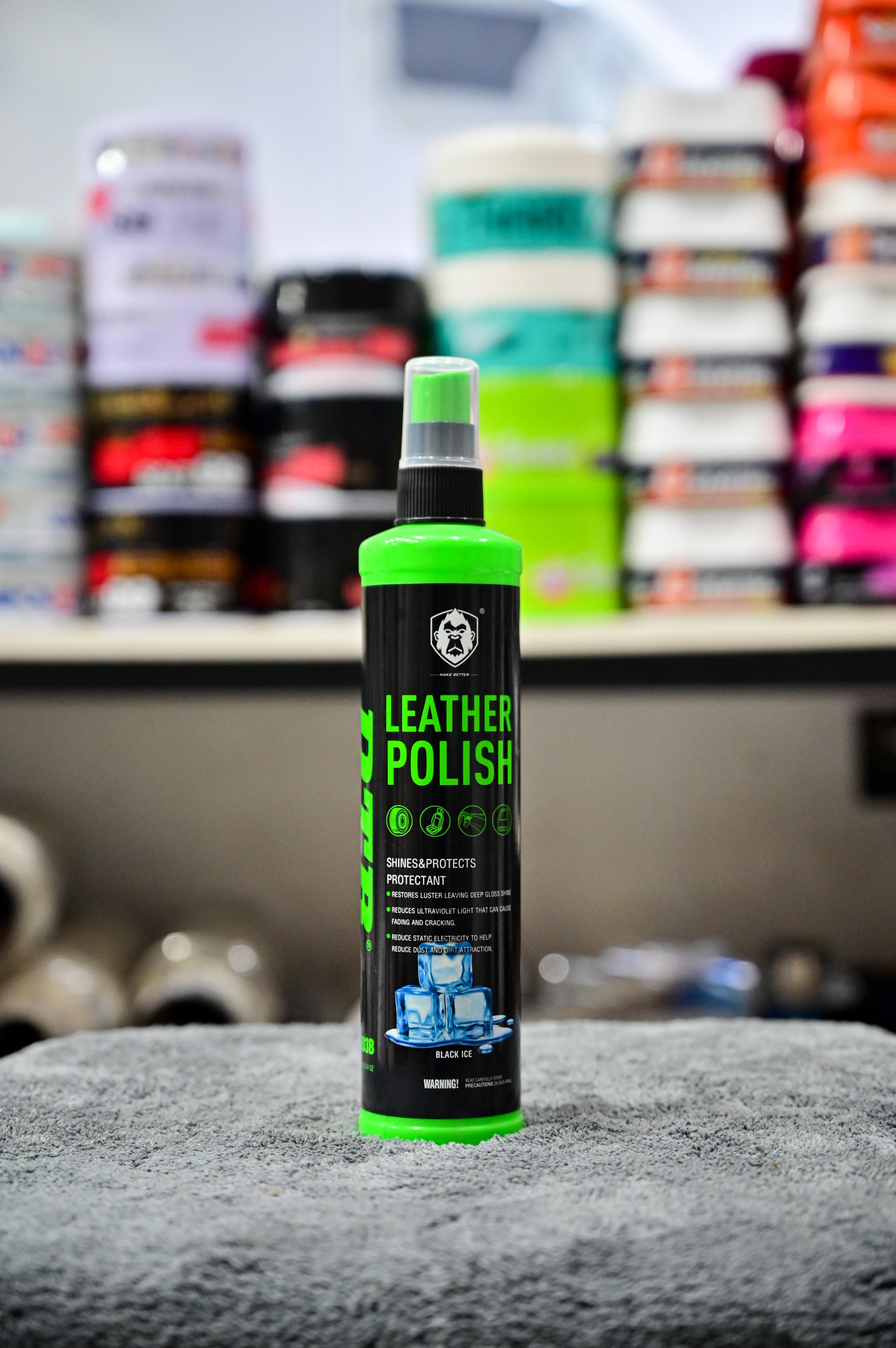 DPro Leather Polish Protectant Spray – Black Ice Scent
