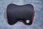 Ergonomic Breathable Mesh Car Neck Pillow – Black with Red Piping