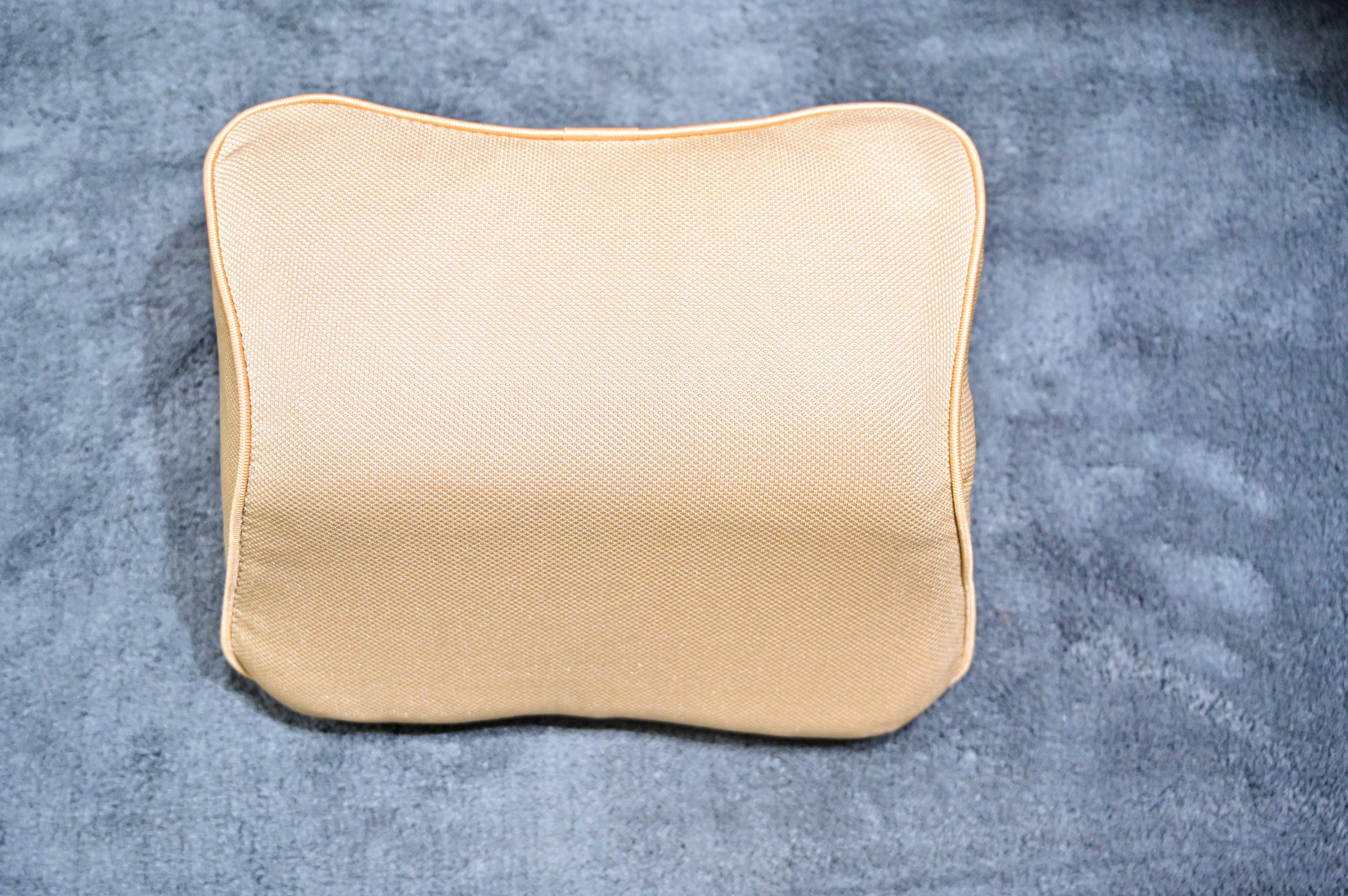 Ergonomic Breathable Mesh Car Neck Pillow – Beige Cushion Main image