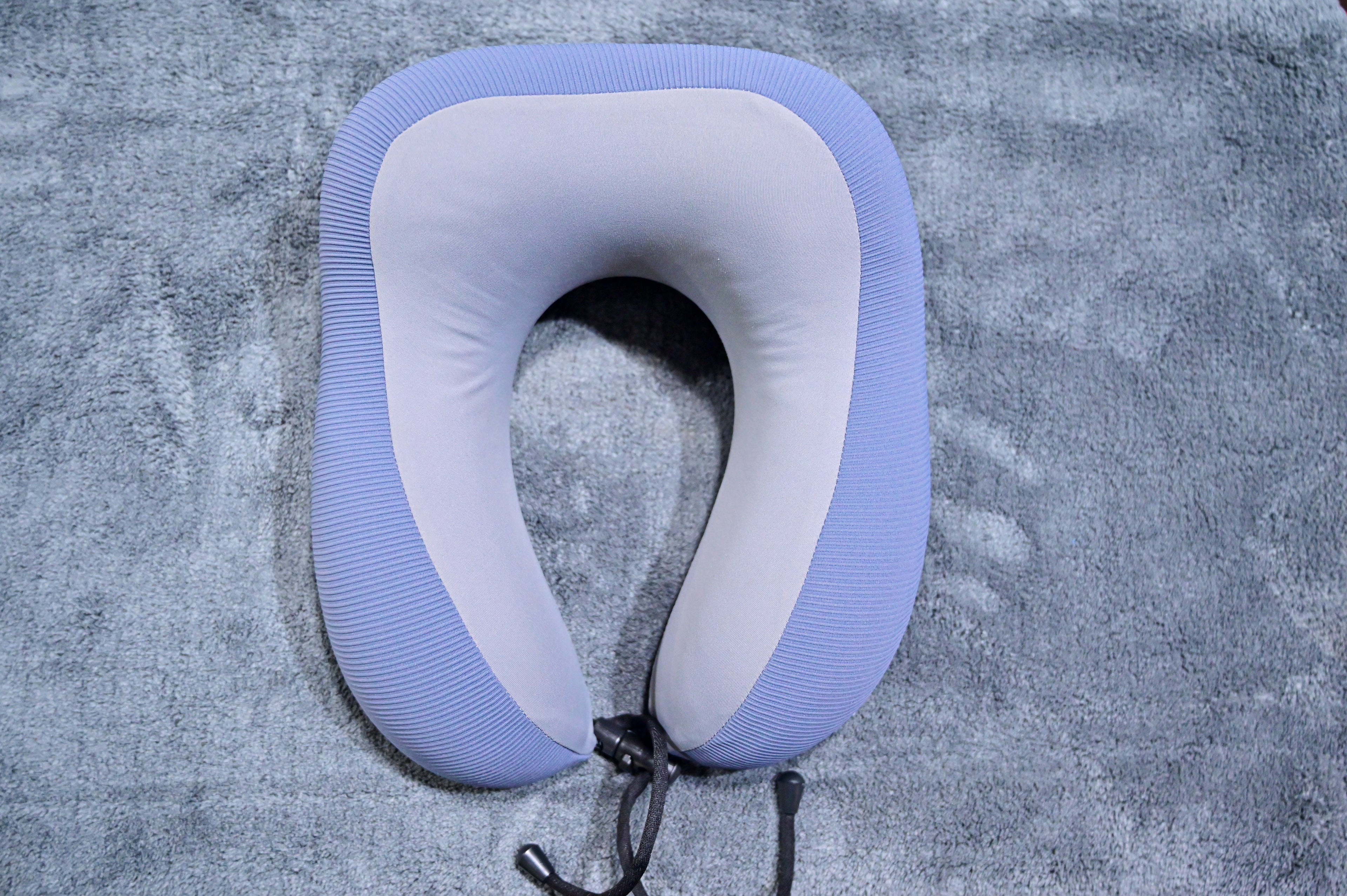 Ergonomic Memory Foam Travel Neck Pillow (Purple & Grey)