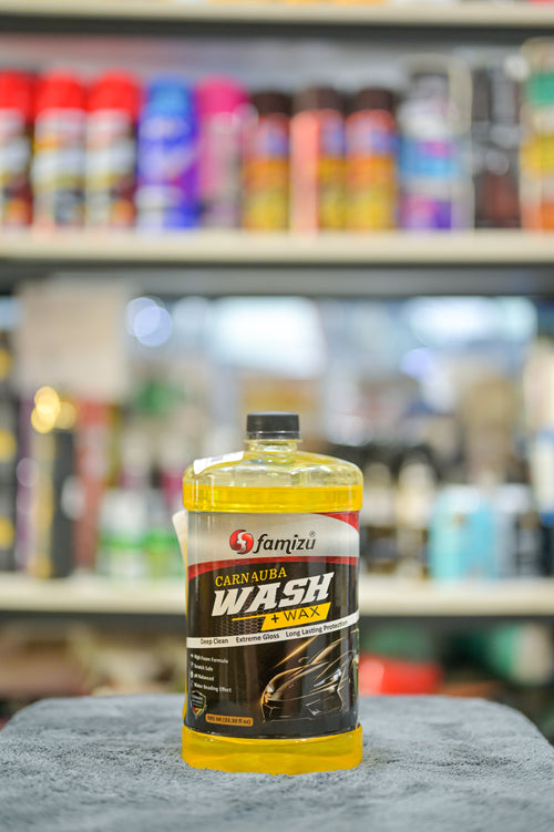 Famizu Premium Carnauba Car Wash Shampoo + Wax - Extreme Gloss Formula (985ml)