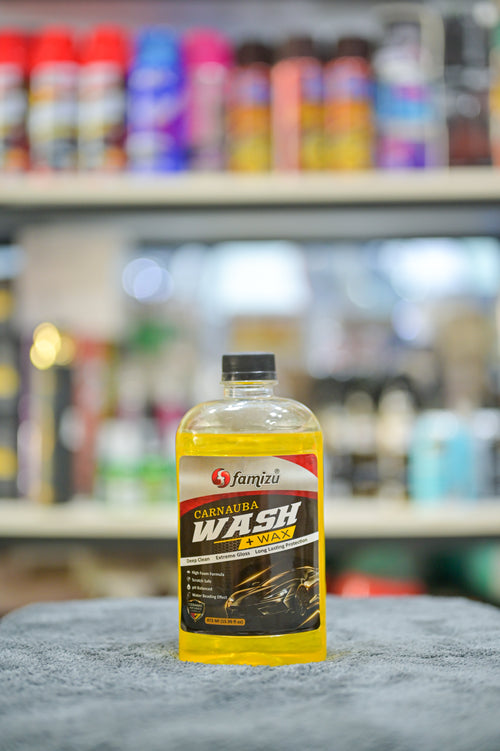 Famizu Premium Carnauba Car Wash Shampoo + Wax - Extreme Gloss Formula (473ml)