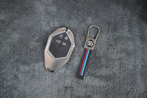 Changan Metal Alloy Key Fob Cover Case with Keychain - 4-Button Remote Shell