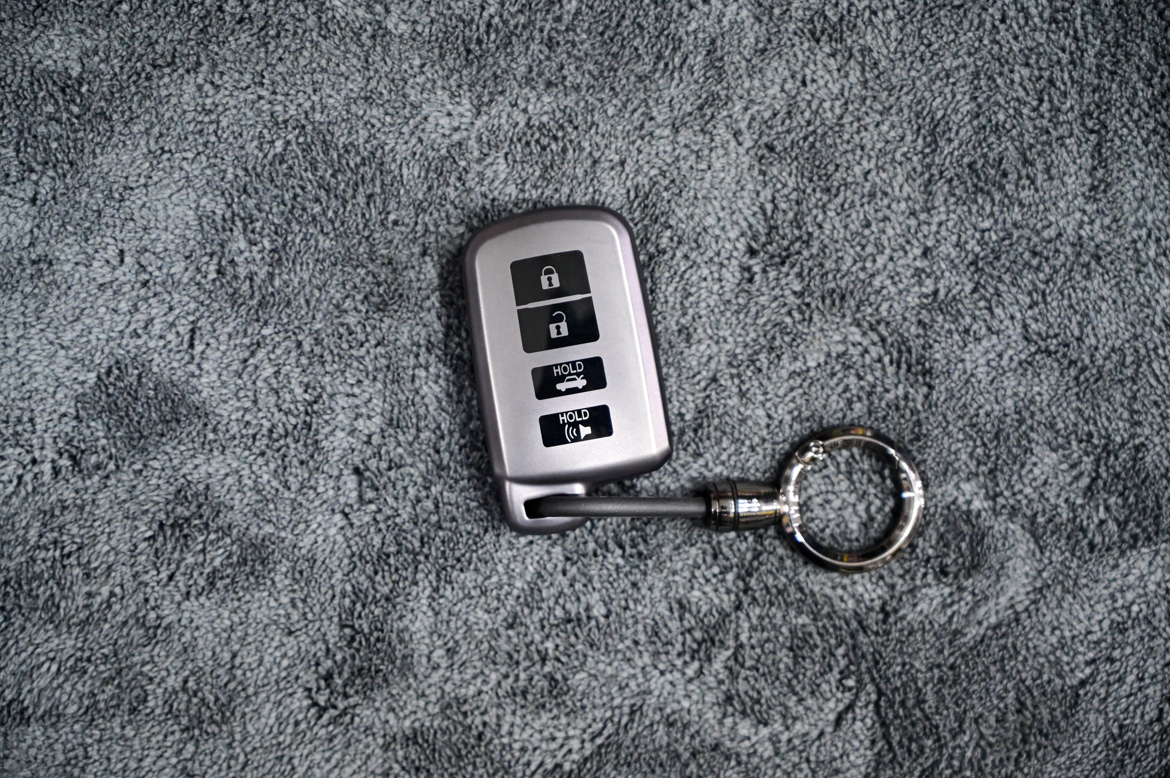 Metallic TPU 4-Button Car Key Cover with Keychain