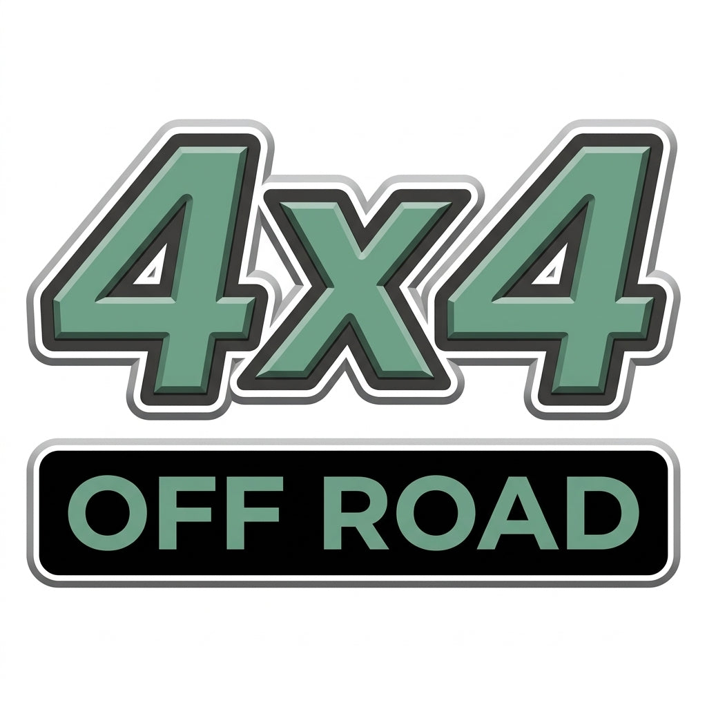 Universal "4X4 OFF ROAD" Teal Green & Black Graphic Vinyl Decal Sticker Set (Pair)