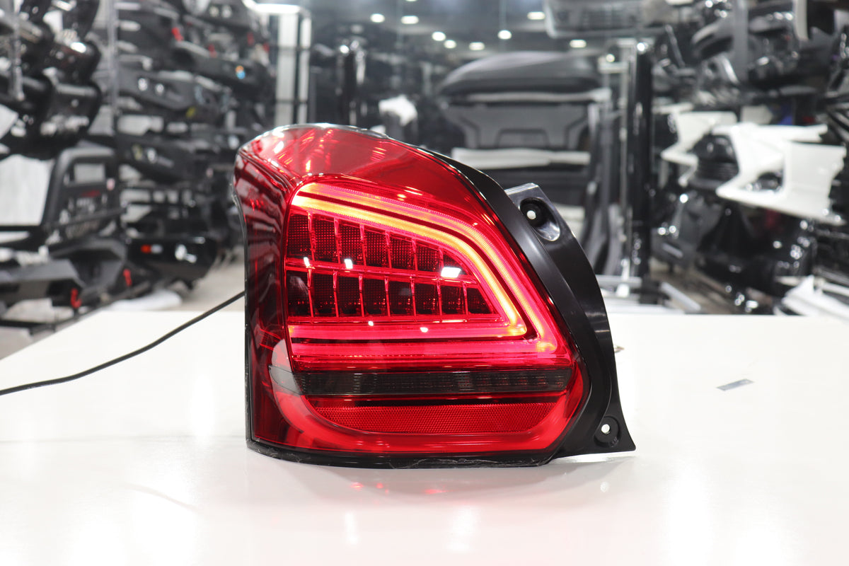 Suzuki Swift Custom LED Tail Light Assembly (Red Lens / C-Bar Design)