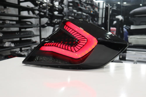 Honda Civic Hatchback Style Sweeping LED Tail Light Assembly (Dark Smoked Lens)