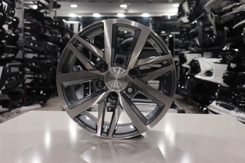Dual-Tone Split 6-Spoke Alloy Wheel Rim – Hyper Silver & Dark Grey